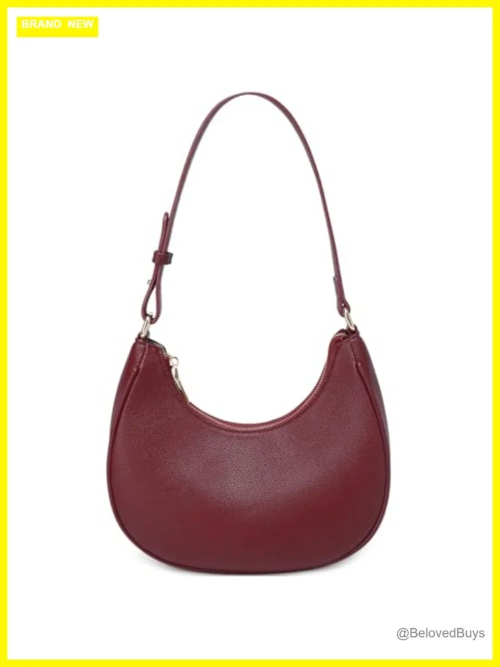 PU Leather Hobo Tote Handbag with Zipper Closure